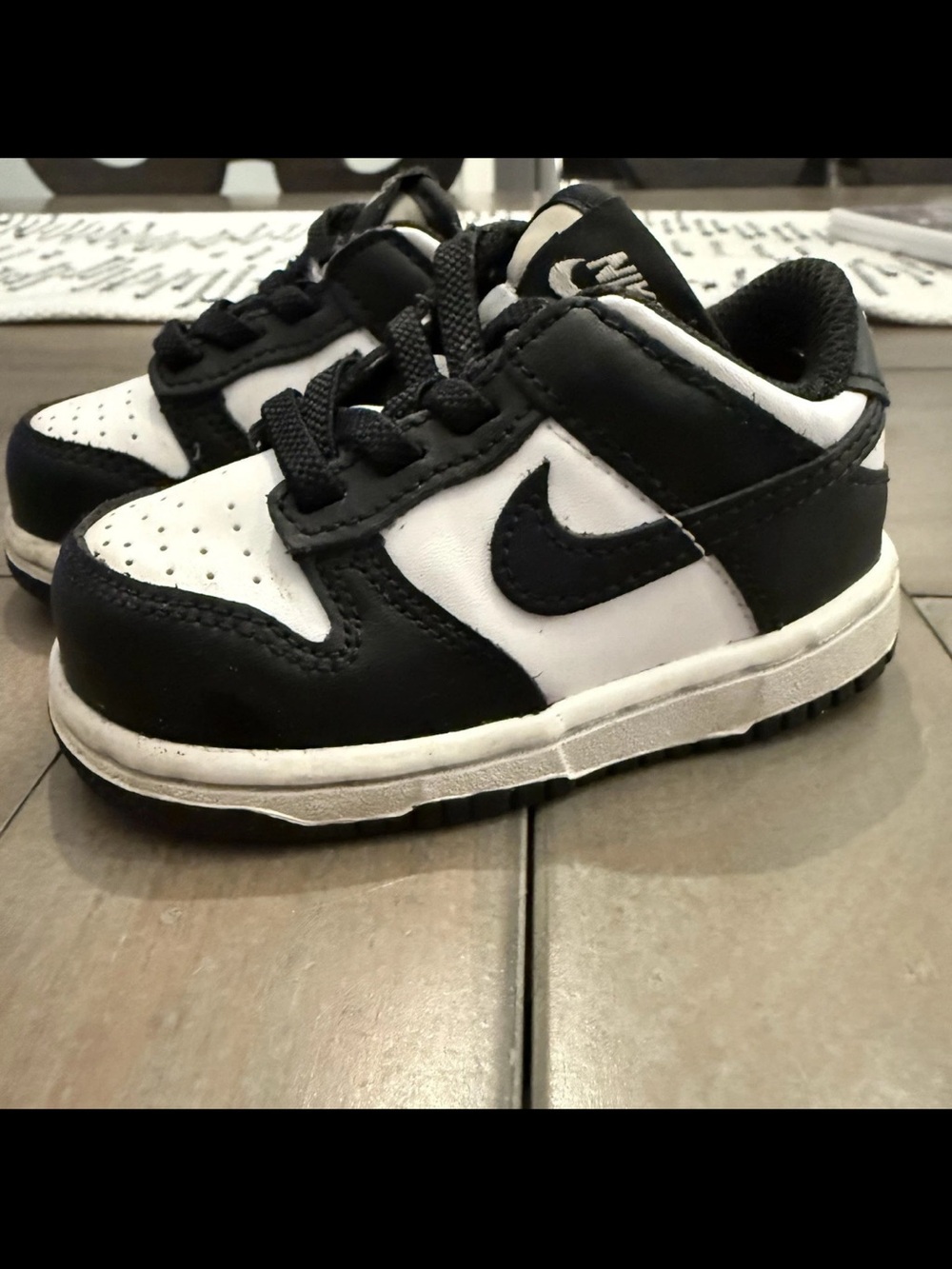 Nike Dunk Low Retro Panda TD (Toddler) shoes Preowned 5C - Picture 2 of 9